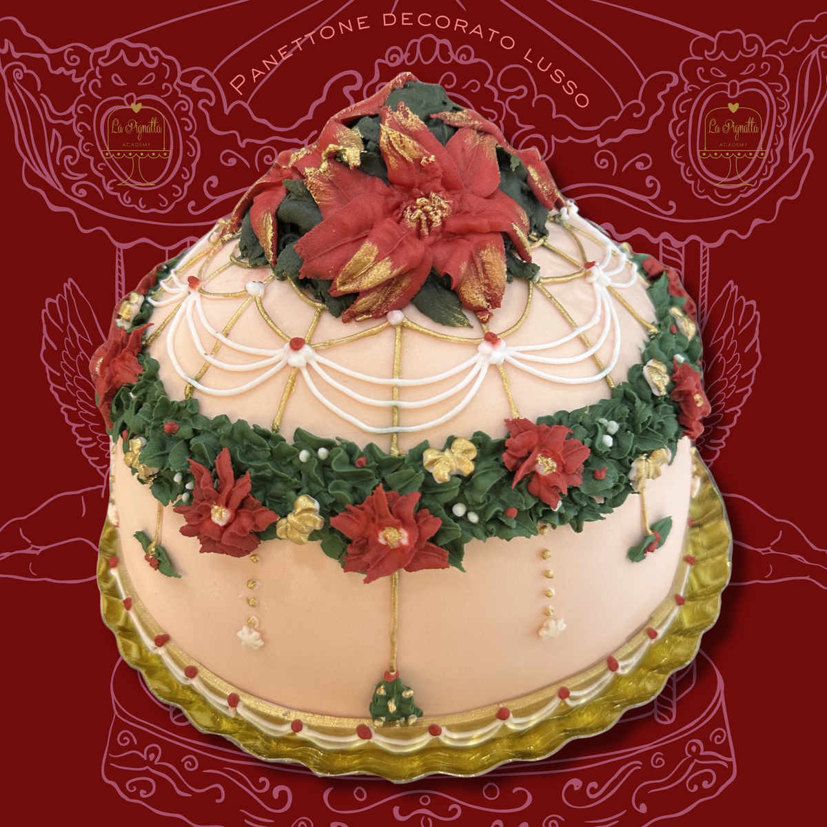 Panettone Lusso del Natale decorato a mano