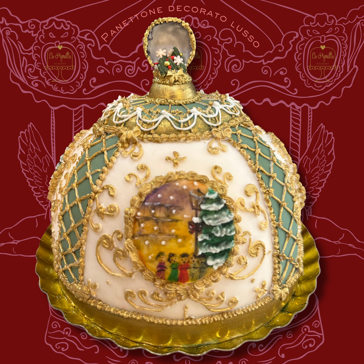 Panettone Lusso del Natale decorato a mano