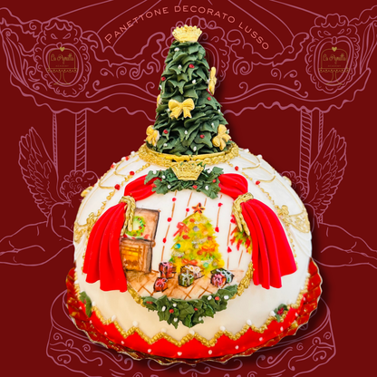 Panettone Lusso del Natale decorato a mano