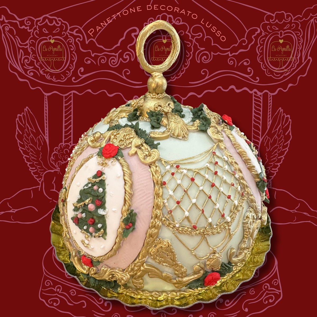 Panettone Lusso del Natale decorato a mano